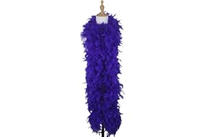 CHAOJUKJ 1.8m 100g Deep Purple Marabou Feather Boa Fancy Dress for Adult Halloween Cosplay Costume Accessory Holiday Decors