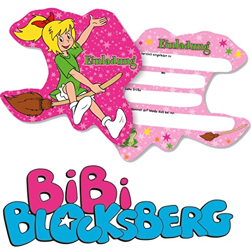 6 Einladungskarten * BIBI BLOCKSBERG * für Kinderparty und Kindergeburtstag von DH-Konzept // Hexe Streiche Einladungen Invites Party Set Marita Florian Moni
