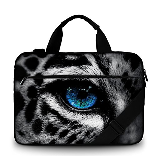 Sidorenko Canvas Notebooktasche für 17-17,3 " Zoll ( 43,9 cm) mit Zubehörfach und Schultergurt / Vorder - Rückseite bedruckt
