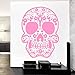 Produktbild Qsdfcc Entworfen Tattoo Gesicht Sugar Skull Vinyl Wandbild Kreative Kunst Wandaufkleber Home Room Decor Blumenmuster Wandbild 12-8 43x58 cm