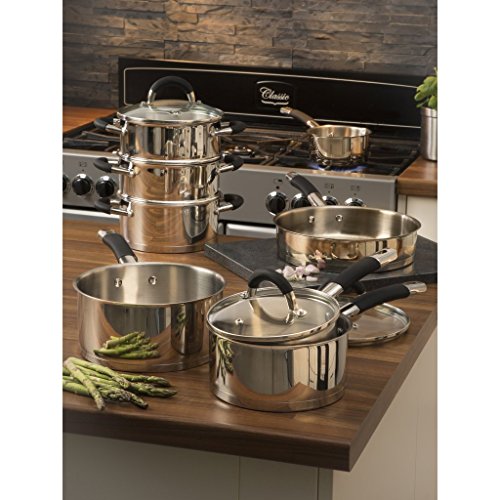 Swan 8pce Stainless Steel Pan Set with Silicone Handles