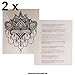 2 x Lotus Mandala Flower Tattoo - Indian Mandala Lotus Flower temporary Tattoo - No China (2 Lotus)