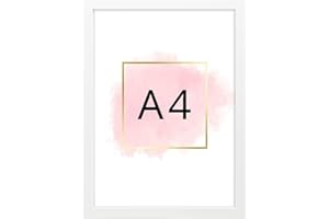 HUIXIAOQING A4 Photo Frame With Clear Perspex Front - Art Print and Certificate Display, Freestanding and Wall Mountable (White)