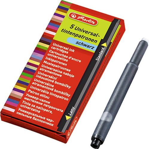 Preisvergleich Produktbild Herlitz Universal-Tintenpatronen 2x5 schwarz / 10412088 Inh.10