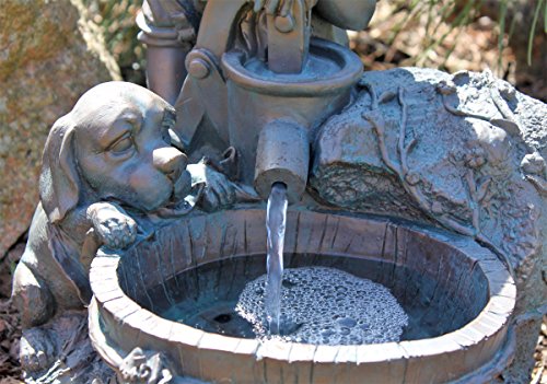 Solar Springbrunnen NSP5 Knabe mit Schale Zierbrunnen Brunnen Solarbrunnen Gartenbrunnen - 4