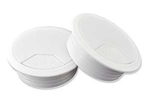 Mprofi MT® 5 X Kabeldurchführung Schreibtisch – Kabeldurchführung aus Weißem Kunststoff – Kabeldurchlass 60mm Rund – Tisch, Schreibtisch Durchführung – Kabellochabdeckung Weiß KB/60/5