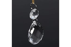 Telituny Transparente Atrapasoles Cristal Colgante, 10 Piezas 38mm Lagrimas de Cristal de Prismas de Lámpara de Luz Accesorios de Bricolaje, para Araña Ventana Jardín Decoración de Bodas