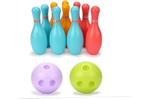 LAANCOO Bowling Set for Kids with 10 Bowling Pins & 2 Balls Toddler Bowling Set Portable Indoor or Outdoor Bowling Game Early Education