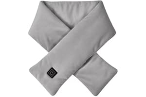 TOPHOMER Sciarpa riscaldata USB con temperatura regolabile a 3 livelli, ricaricabile, antivento, calda sciarpa invernale per collo (grigio)