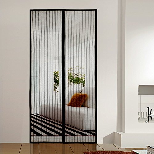 BALFER Magnet Fliegengitter Tür Insektenschutz Vorhang 90x210cm Magnet Fliegenvorhang, Klebmontage ohne Bohren, Vorhang für Balkontür Wohnzimmer Schiebetür Terrassentür - 5