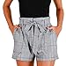 Price comparison product image  Women Pocket Trousers, PANPANY Ladies Sales Summer Casual Lace Beach Shorts Sexy Drawstring Strappy Pants Mid Waist Loose Stripe Hot Pant Swim Shorts Gray
