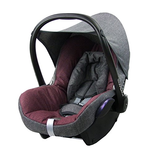 BambiniWelt Ersatzbezug für Maxi-Cosi CabrioFix 6 tlg. GRAU / BORDO *NEU* Bezug für Babyschale Sommerbezug Cabrio Fix - 3