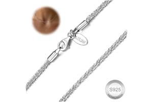 LOLIAS Srebrny łańcuszek damski ze srebra próby 925, bez wisiorka, łańcuszek damski, srebrny, długość 1,9 mm, dla kobiet i mężczyzn, błyszcząca biżuteria, prezent 40/45/50/55 cm