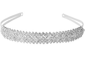 ROSENICE Tiara Da Sposa Argento Con Strass 16.1 Pollici Cerchietto Elegante Per Matrimonio Cerimonia E Festa Accessori Capelli Donna