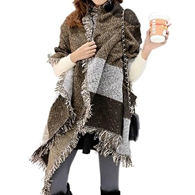 Heekpek® Grand Tartan Echarpe Châle Mode féminine Stole Plaid Echarpe (B)