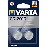 VARTA CR2016 d&uuml;ğme pil, 2 adet, lityum madalyon, 3 V, &ccedil;ocuklar i&ccedil;in g&uuml;venli ambalaj, elektronik k&uuml;&ccedil;&uuml;k cihazlar i&ccedil;in - araba a