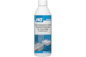 HG Detergente Professionale per Incrostazioni di Calcare - Liquido Anticalcare Concentrato per Bagno, Deterge Rubinetti, WC, Vasche e Docce, 500 ml