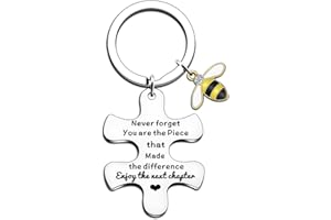 JETTOP Leaving Gifts for Colleagues Women Bee Keyring Sorry Your Leaving Gifts New Job Gifts for Women Retirment GIfts Keyring Enjoy The Next Chapter