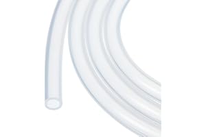 Rebower 10ft Silicone Tubing 3.2mm ID 4.8mm OD Clear Industrial Plastic Tubing Pure Silicone Hoses for Pump Siphoning Draining Irrigation Brewing, 1/8" x 3/16"
