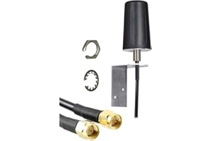 UniteCom MiMo Robuste Antenne 4G/5G Dual Cellular-Eingang robust 3 Meter Kabel SMA Stecker Wandhalterung LTE Breitband Internet Außen Wasserdicht (Antenne + Montagehalterung)