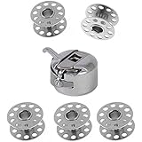 Isuper Conjunto de 1 Canillero Más 5 Canilla Metal de Máquina Costura Accesorios de Coser Manualidades Compartible con Varias Máquinas