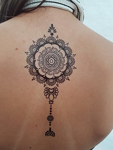 3 Bögen Henna TATTOO SCHWARZ Black Dream Fake Flash Tattoo Aufkleber - 5