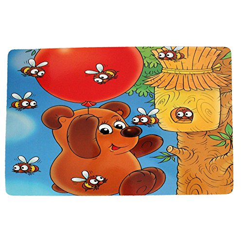 COM-FOUR® 4x Platzsets für Kinder mit bunten verschiedenen Motiven 44x28cm (Maulwurf/Katze/Schildkröte/Bär) - 5