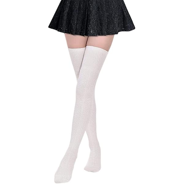 Perfeclan Calzini alti sopra il ginocchio Calzini pelosi invernali per la casa Calzini caldi per donna Calzini alti alla coscia super morbidi per il soggiorno, GRIGIO, 90 cm