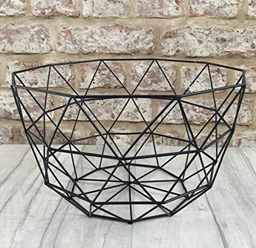 Eclectic House Noir Géométrique en Fil Métal/Display Panier de Rangement Déco Bol de Fruits