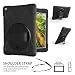 Produktbild Schutzhülle Für IPad 9.7 2018 / 2017, 360 Grad Drehständer Handschlaufe Schultertasche Dreischichtige Ultra Hybrid Stoßfest Vollschutz Hülle für iPad 2017 9,7 (Schwarz)