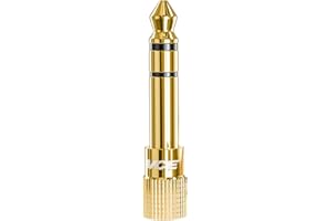 VCE Headphone Jack Adapter 6.35mm Male 1/4 inch to 3.5mm Female 1/8 inch Aux Plug Converter Audio Stereo Adaptor Gold Plated for Keyboard Digital Piano Amplifier Earphone 1 Pack
