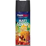 Plasti-kote 3101 400ml Super Spray Paint - Matt Black (Packaging may vary)