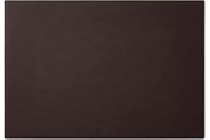 Eglooh - Mercurio - Protector Mesa Escritorio de Oficina en Cuero Marrón Oscuro cm 65x45 - Alfombrilla Raton xxl con Costuras Hechas a mano y Fondo Antideslizante - Made in Italy