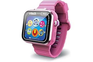 VTech - KidiZoom SmartWatch MAX Rose, Montre Digitale Enfant, Photo, Selfie, Vidéo, Écran Tactile Horizontal, Jouet High-Tech, Cadeau Enfant et Ado de 5 Ans à 14 Ans - Contenu en Français