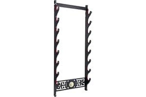 Dfdvye Support mural Katana à 8 niveaux en velours rembourré pour sabre laser Wakizashi