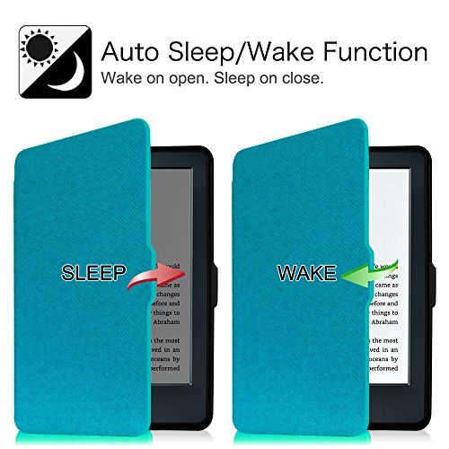 Fintie Hülle für Kindle 8 Generation – Die dünnste und leichteste Schutzhülle Tasche mit auto Sleep / Wake für Kindle eReader (6 Zoll) Touchscreen ohne Spiegeleffekte, (8. Generation – 2016 Modell), Blau - 4