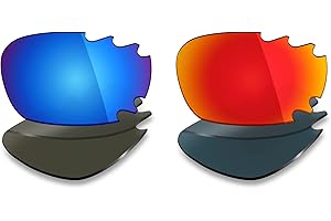 MRYOK MRY 2 Paar Polarisierte Ersatz Gläser für Oakley Jawbone Belüftete Sonnenbrille – Reiche Option Farben, Fire Red & Ice Blue