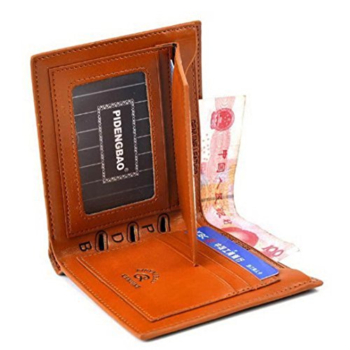 Sannysis Herren-Geldbeutel Brown Brieftasche Kaffee PU-Leder-Mappen-Kreditkarte-Mappen- - 2