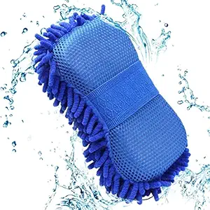 ANVEY WITH A (LOGO) 2 in 1 Car cleaning brush, Cleaner Tools, Microfiber super clean Car Windows Cleaning Sponge, Towel Wash Gloves, Car Cleaning Accessories (1 pc)