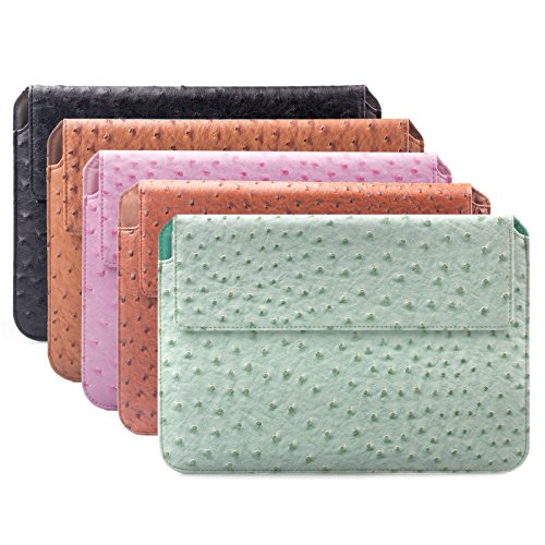 MacBook Pro 15“ Tasche | passend für 14.0 bis 15.6 Zoll Laptops | Ostrich Optik karamell | iCues Piquante Etui | weitere Leder-Imitat – und Farbvarianten verfügbar | universelle Schutz-Hülle mit Geschenk-Box - 8