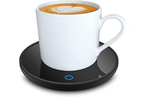 Jisile Chauffe Tasse Électrique avec Arrêt Automatique | Réchauffe Café Mug Warmer | Plaque Chauffante pour Café Thé Lait | Chauffe Boisson Bureau | Maintien au Chaud