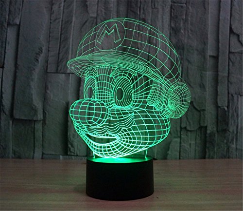 SmartEra® 3D optische T?uschung Super Mario Nacht USB Touch Taste LED Schreibtisch Tabellen Licht Lampe Tischleuchte - 6