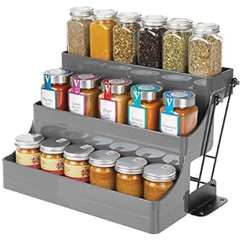 mDesign Gewürzregal mit 3 Ebenen für den Küchenschrank – praktische