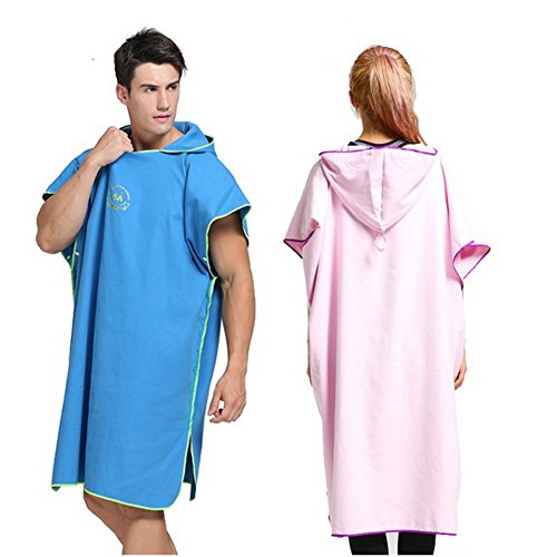 HomeYoo Surfing Changement Serviette Robe avec Capuche, à Capuche Poncho Robe Changeante, Surf Serviette Poncho de Plage à Langer Peignoir à Capuche Natation pour Adulte