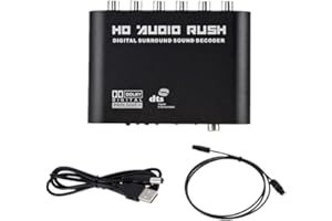 Bordhap Digital to Analog 5.1 Audio Decoder Amplifier+Fiber Optic Cable SPDIF Coaxial to AC3 Optical Analog Converter for TV