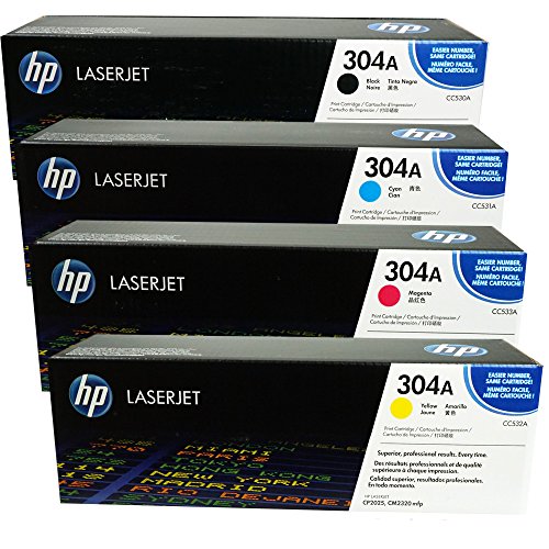 HP Genuine Cc530A, Cc531A, Cc532A, Cc533A Toner Set Bcym Lj Cp2025/Cm2320 Sealed In Retail Packaging