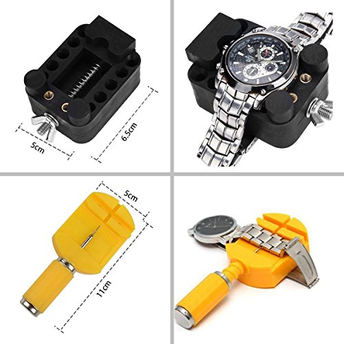 Fypo Uhrenwerkzeug Set Uhr Werkzeug inkl. 16pcs Profi-Version Uhrband wechseln Uhrband verlängern & verkürzen, geeignet für Uhr mit Schraubböden oder Druckböden & Durchmesser über 35mm Uhrmacher - 5