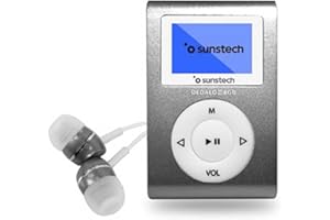 Sunstech DEDALOIII8GBGY - Reproductor MP3 con Pinza de Sujeción, Color Gris, 8 GB