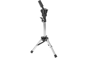 DIOCHE Soporte para pelucas, cabeza de maniquí ajustable, trípode de cabeza falsa, soporte para el pelo, peluca, pinza de forma, trípode para entrenamiento de peluquería, 30-58,5 cm