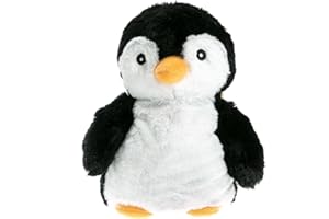 PELUCHO- Peluche Bouillotte Pingouin Borsa dell'Acqua Calda Pinguino, Tinta Unita, Colore Nero, Bébé, PELPI